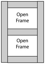 Double Open Frame Glass Cabinet Door